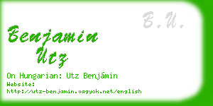benjamin utz business card